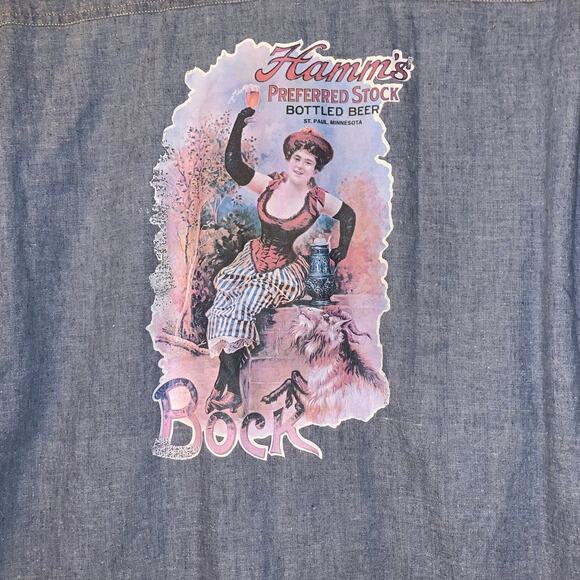 Vintage 70's 80's Cellini blue button up sz L - Picture 3 of 9